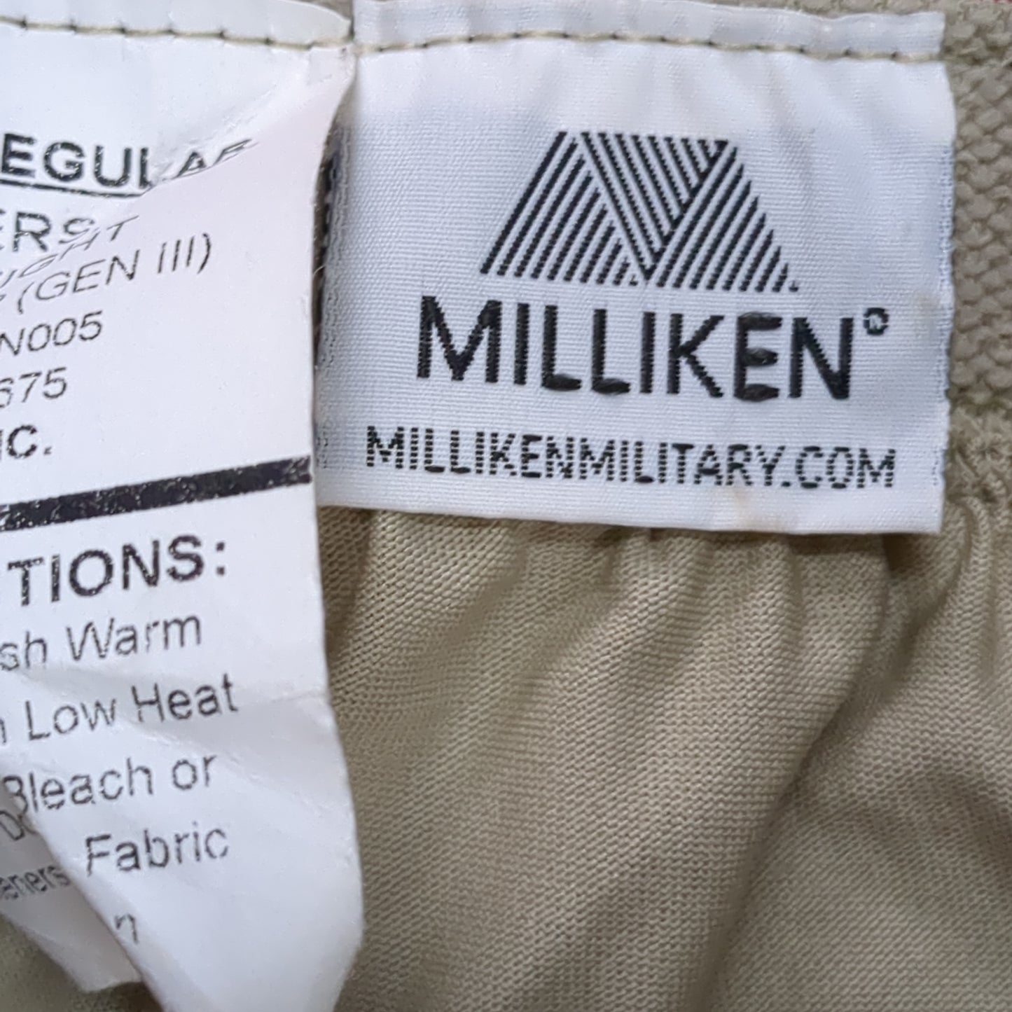 US Army X-Small Regular Silks Gen III Level 1 Cold Weather Pants Bottom Sand Good Condition (fa07-NOV186)