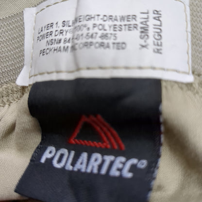 US Army X-Small Regular Silks Gen III Level 1 Cold Weather Pants Bottom Sand Good Condition (fa07-NOV189)