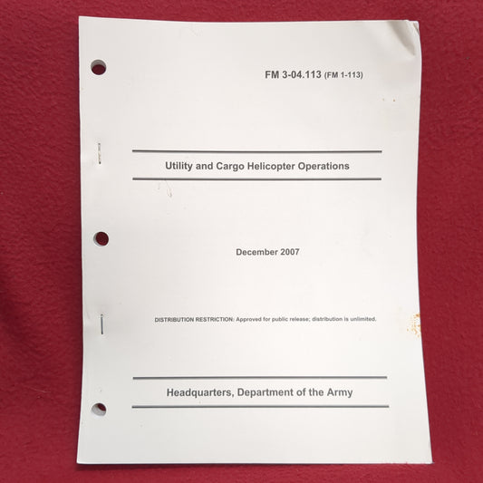 BOOK: UTILITY AND CARGO HELICOPTER OPERATIONS DECEMBER 2007  (BOX23)