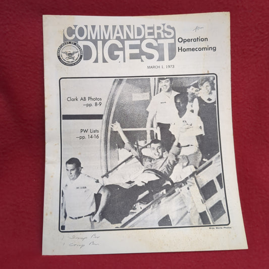 BOOK COMMANDERS DIGEST OPERATION HOMECOMING MARCH 1, 1973 (BOX23)