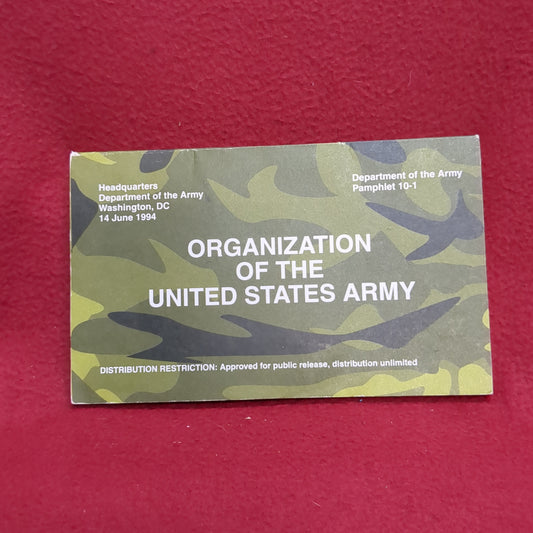 BOOK ORGANIZATION OF THE UNITED STATES ARMY 14 JUNE 1994 (BOX24)