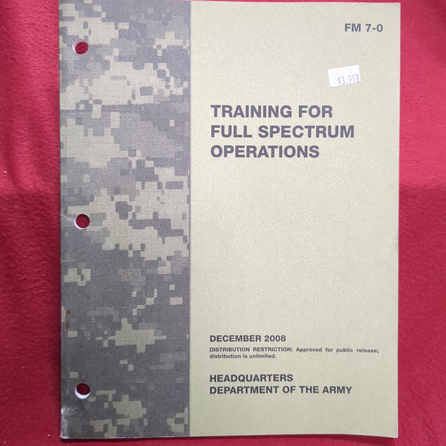 BOOK TRAINING FOR FULL SPECTRUM OPERATIONS DECEMBER 2008 (BOX22)