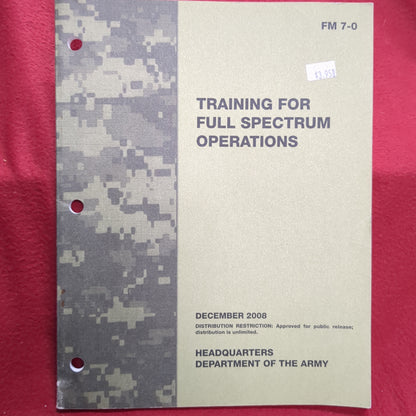 BOOK TRAINING FOR FULL SPECTRUM OPERATIONS DECEMBER 2008 (BOX22)