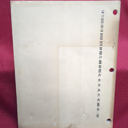 BOOK DEPARTMENT OF THE ARMY TECHNICAL MANUAL: OPERATOR'S MANUAL 20 DECEMBER 1961(BOX 25)
