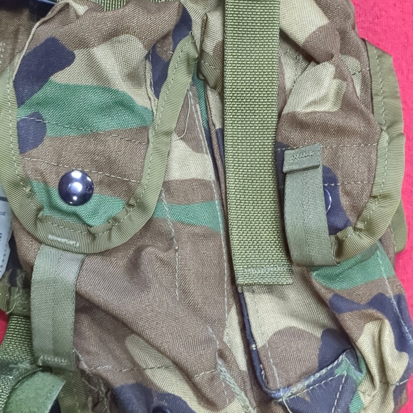 US Army Military Woodland Camouflage Enhanced Tactical Fighting Load Carrier  FLC W/ Pouches 0321 Excellent Condition (eb07-NOV286)