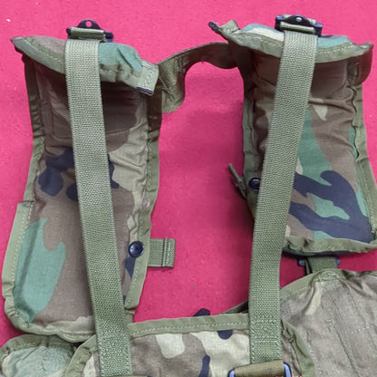 US Army Military Woodland Camouflage Enhanced Tactical Fighting Load Carrier  FLC W/ Pouches 0321 Excellent Condition (eb07-NOV286)