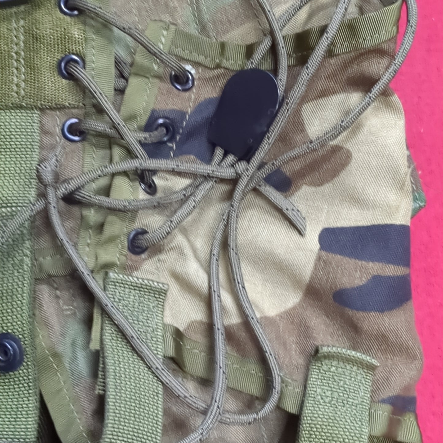 US Army Military Woodland Camouflage Enhanced Tactical Fighting Load Carrier  FLC W/ Pouches 0321 Excellent Condition (eb07-NOV286)