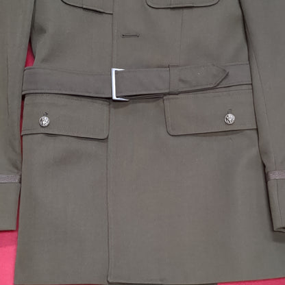 AGSU Army Green Service Uniform Jacket W/ Blue Cord, Tie, Ribbons, and Patches Male Dress Coat Size: 38 L-C  Excellent Condition (GTT-DEC01)