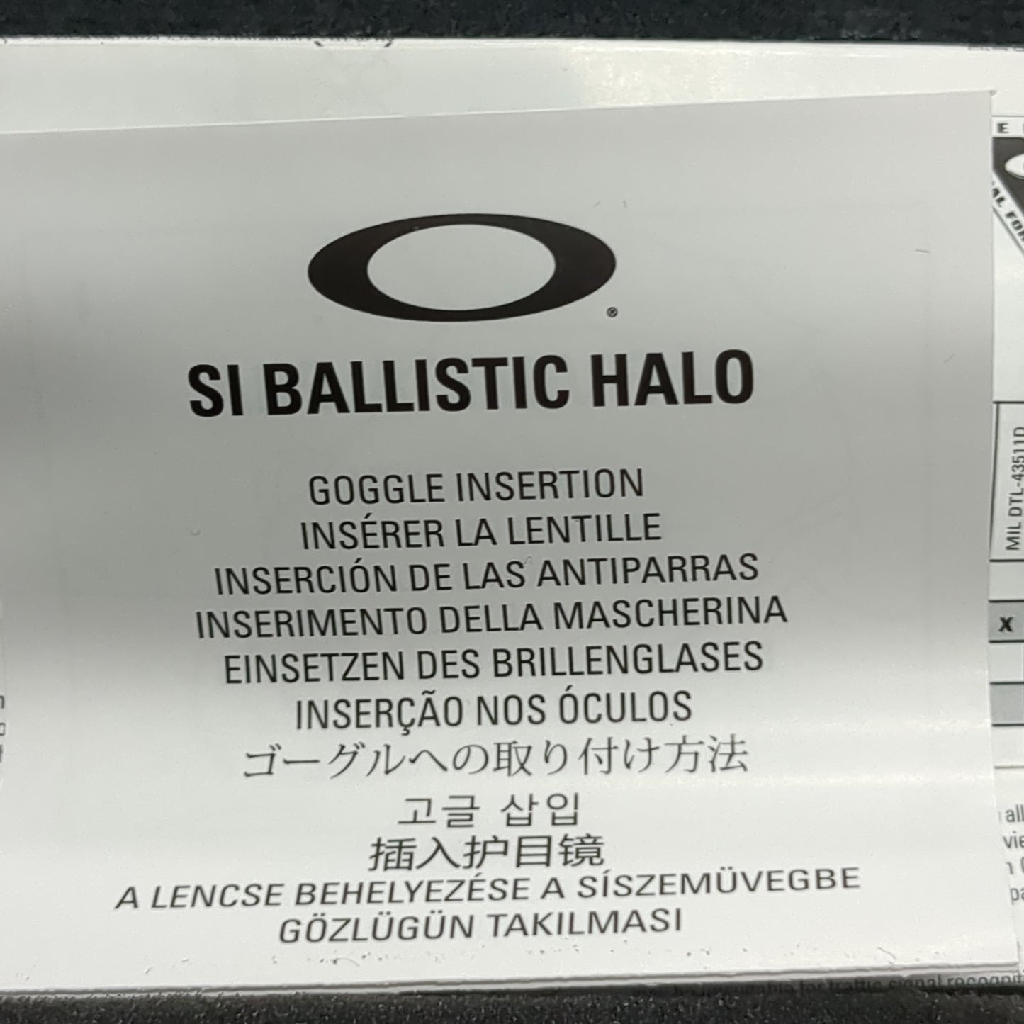 GI Oakley SI Ballistic Alpha Halo Goggles Black W/O M Frames (cl2- (ab16-DEC11)