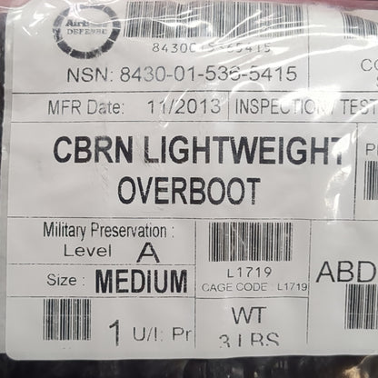 NOS AIRBOSS DEFENSE Chemical Overboot Lightweight Size Medium Biological Protective CBRN Jlist (cbrn4 ac03-DEC21)