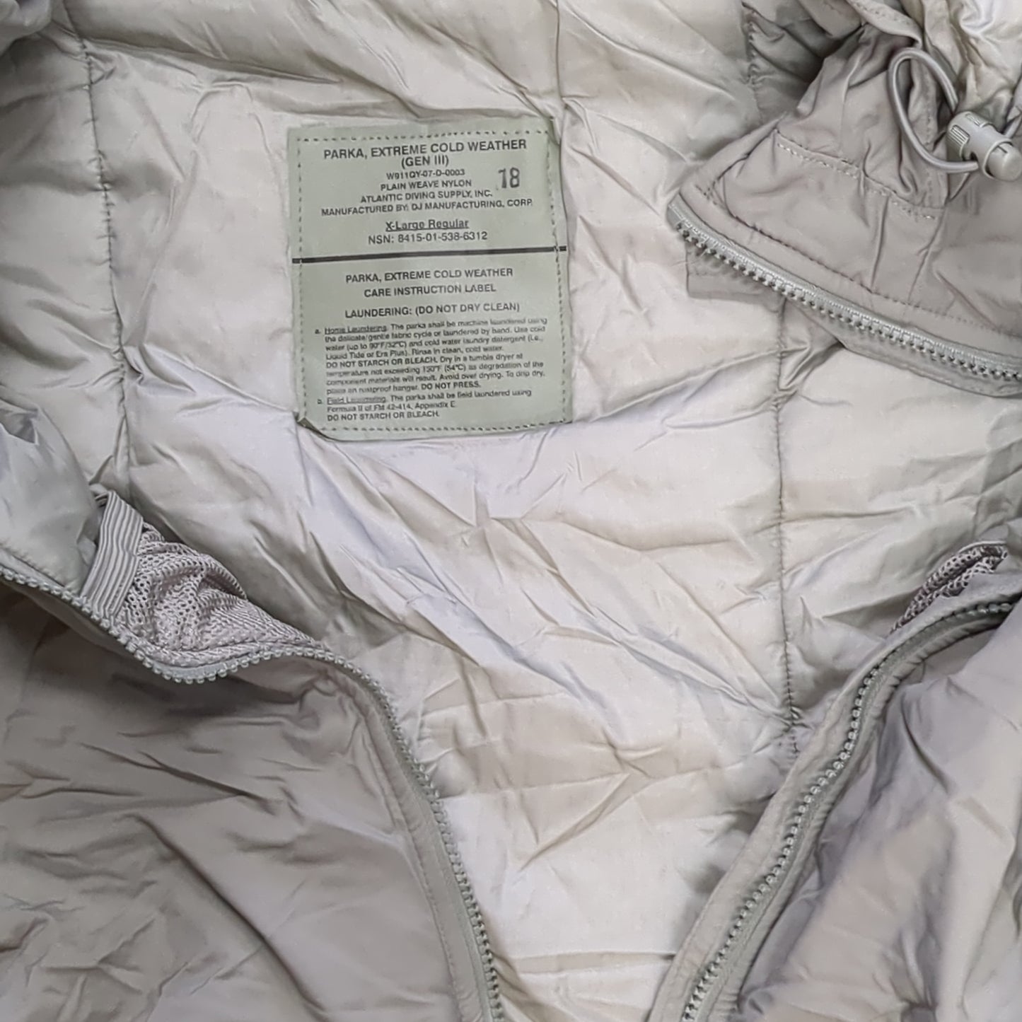 NWT US Army X-Large Regular Gen III Level 7 Marshmellow Jacket 6289 (fc01-DEC41)