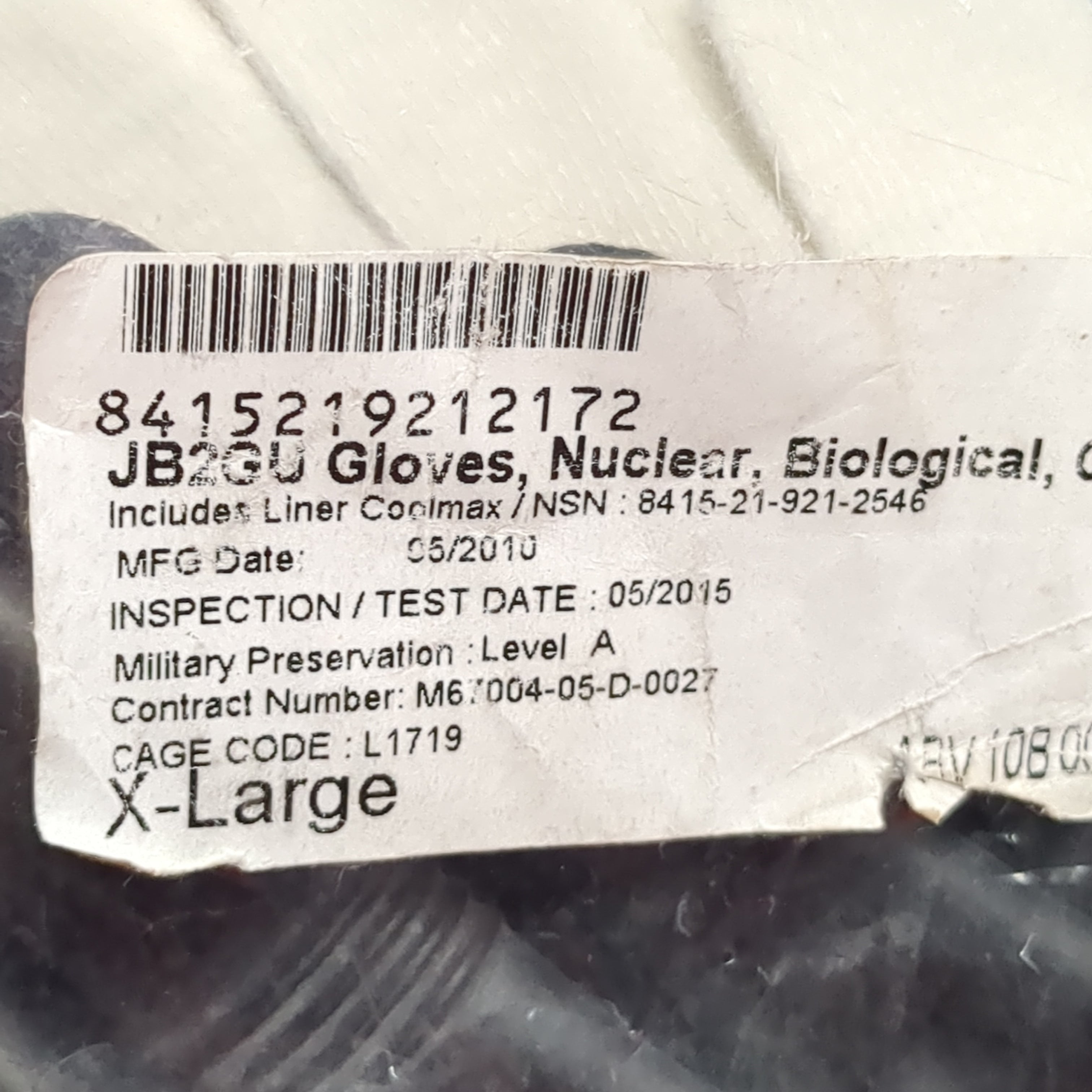 NOS JSLIST Block 2 Glove Upgrade (JB2GU) Small-X-Large