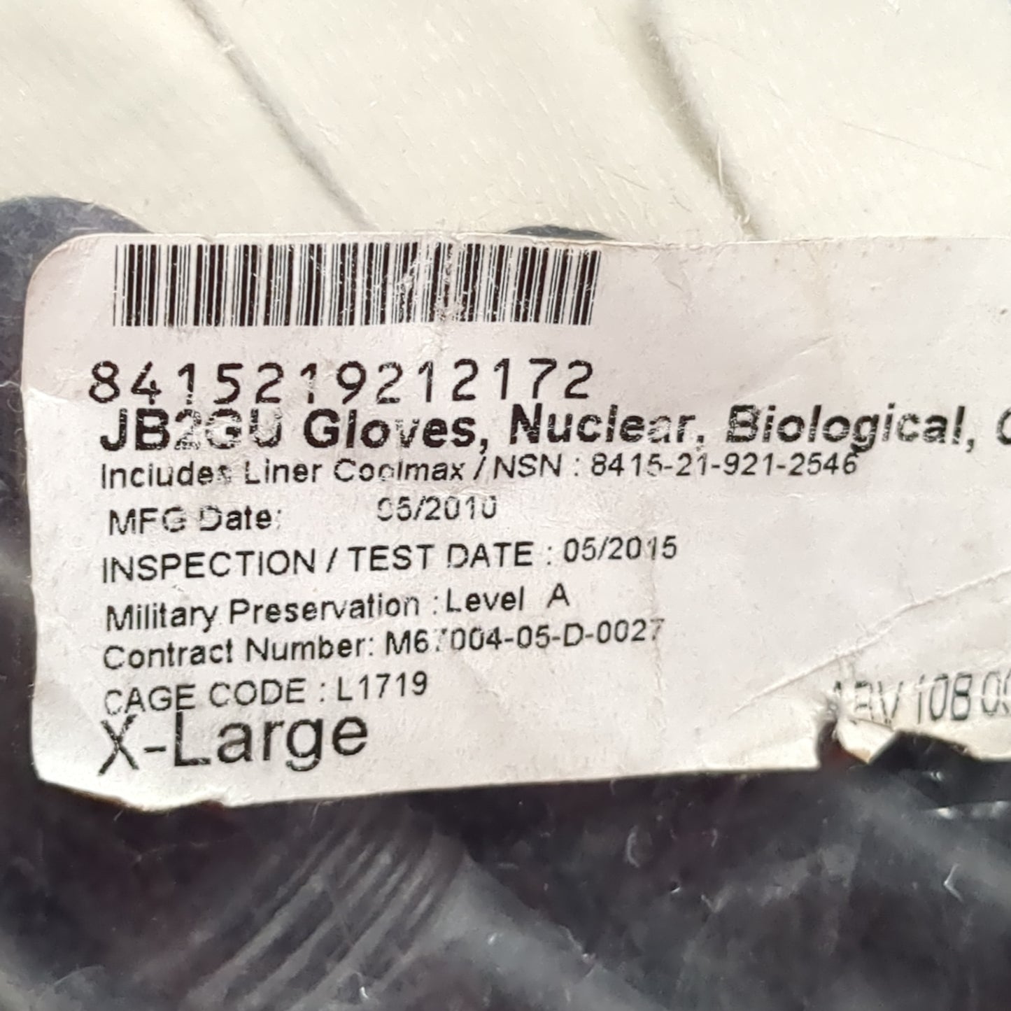 NOS JSLIST Block 2 Gloves Upgrade (JB2GU) Small-X-Large AirBoss Defense (cbrn4 ac03-DEC45)
