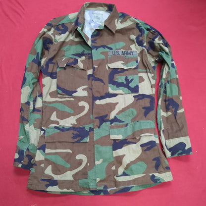 US Army Small Long BDU Woodland Cold Weather Top Jacket Good Condition (15o- db8-DEC60