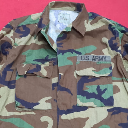 US Army Small Long BDU Woodland Cold Weather Top Jacket Good Condition (15o- db8-DEC60