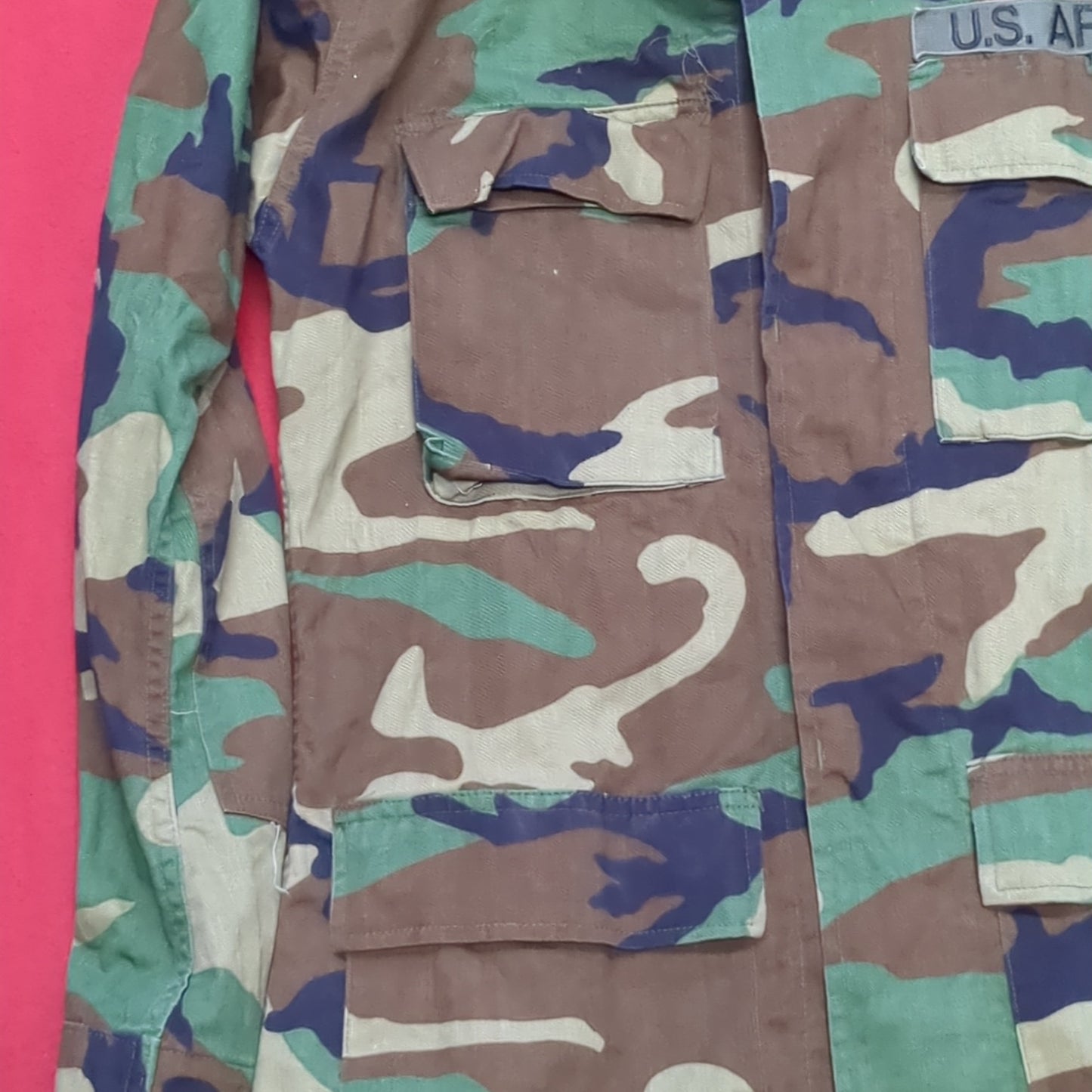 US Army Small Long BDU Woodland Cold Weather Top Jacket Good Condition (15o- db8-DEC60