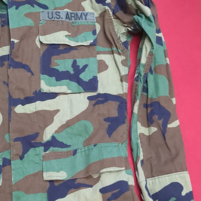 US Army Small Long BDU Woodland Cold Weather Top Jacket Good Condition (15o- db8-DEC60
