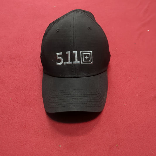 5.11 Tactical Black Hat Cap Adjustable Strapback Embroidered Good Condition  (03n- DC04-DEC83)