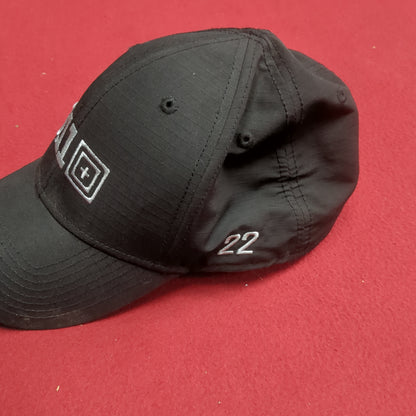 5.11 Tactical Black Hat Cap Adjustable Strapback Embroidered Good Condition  (03n- DC04-DEC83)