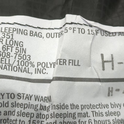 NOS '20 USMC Military Black Extreme Cold Weather Outer Sleeping Bag 7503 *sb1-DEC90*