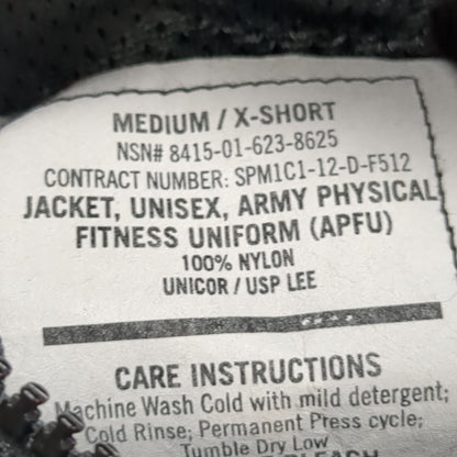 NOS US Army Medium X-Short Black Gold Jacket Cold Weather APFU PT Uniform (fb14-DEC101)