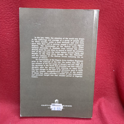 BOOK -  THE NIGERIAN REVOLUTION AND THE BIAFRAN WAR: BY MAJOR-GENERAL ALEXANDER A. MADIEBO, RET'D COMMANDER BIAFRAN ARMY  (BOX35)