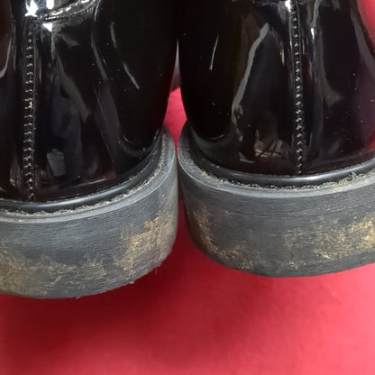 BATES Military High Gloss Black Oxford Dress Shoes Mens 9 E Used (hc08-DEC127)