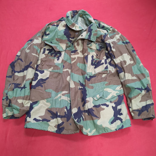 US army small long BDU Woodland Man's Cold Weather Field Jacket used (fa12-enu09)