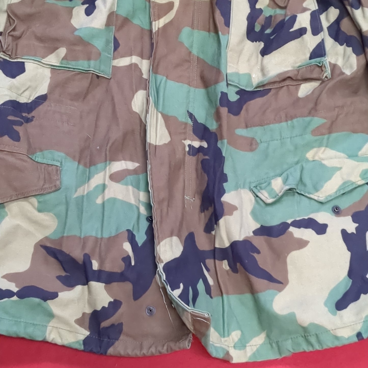 US army small long BDU Woodland Man's Cold Weather Field Jacket used (fa12-enu09)