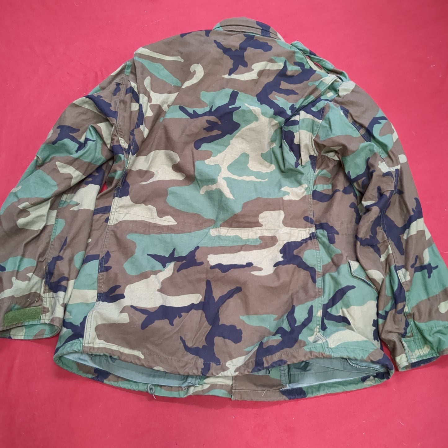 US army small long BDU Woodland Man's Cold Weather Field Jacket used (fa12-enu09)