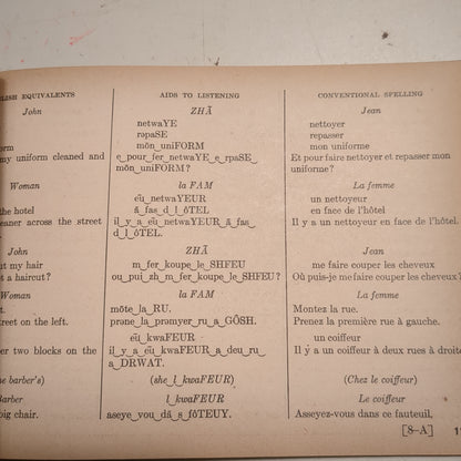 BOOK:  WAR DEPARTMENT EDUCATIOIN MANUAL SPOKEN FRENCH BASIC COURSE UNITS 1-12 A SELF-TEACHING COURSE 1944(box11)