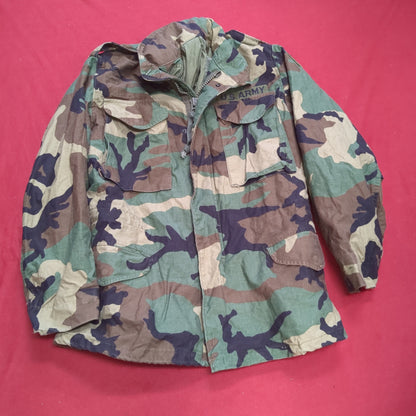 VINTAGE Small Regular BDU Woodland Cold Weather Field Jacket Used  (bdu2-FA13-JAN103)