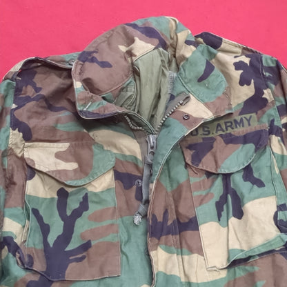 VINTAGE Small Regular BDU Woodland Cold Weather Field Jacket Used  (bdu2-FA13-JAN103)