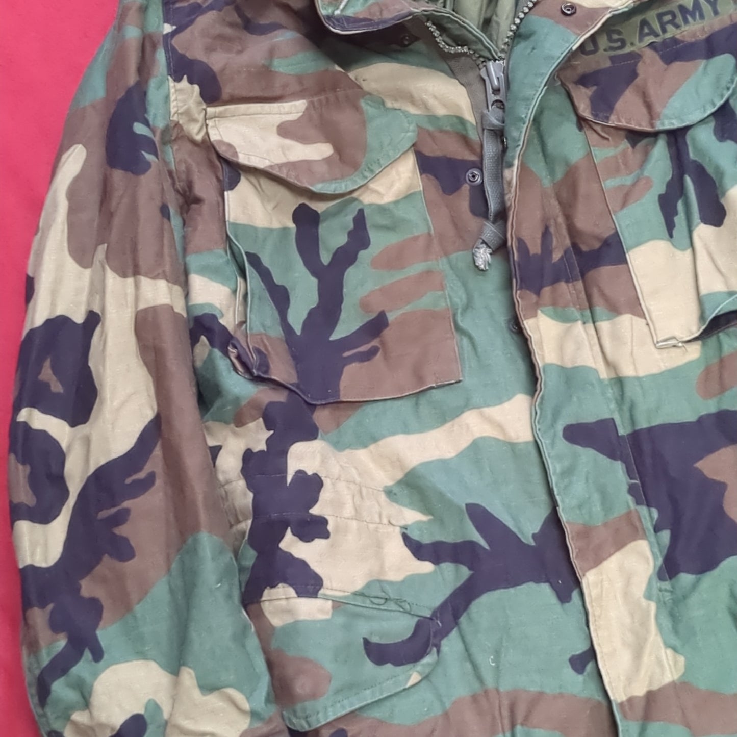 VINTAGE Small Regular BDU Woodland Cold Weather Field Jacket Used  (bdu2-FA13-JAN103)