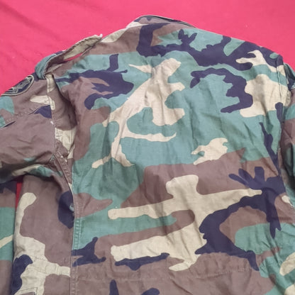 VINTAGE Small Regular BDU Woodland Cold Weather Field Jacket Used  (bdu2-FA13-JAN103)