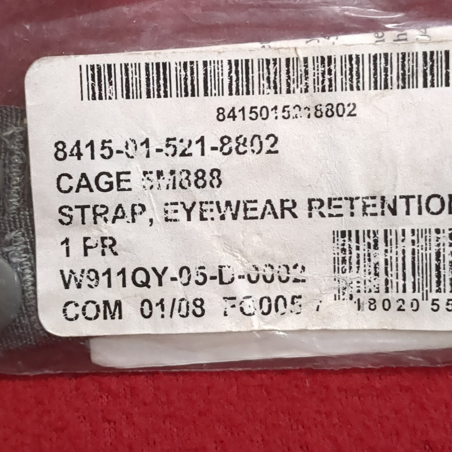 NOS US Army ACH Eyewear Retention Straps (hp-JAN111)