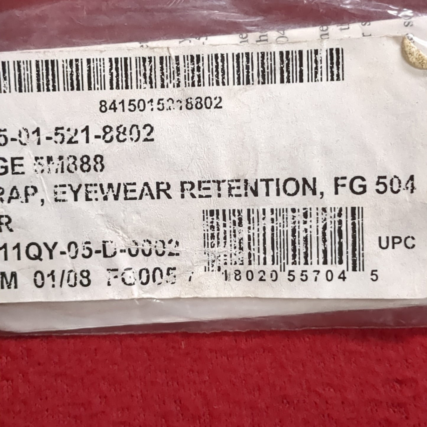 NOS US Army ACH Eyewear Retention Straps (hp-JAN111)