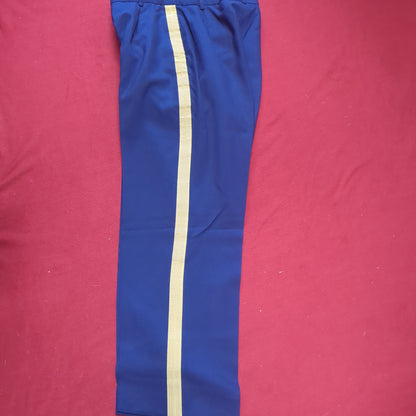 US Army ASU 16 MR 12WP 29 1/2 / 42 Officer Striped Pants Trouser Dress Blue Used  (BA08-JAN134)