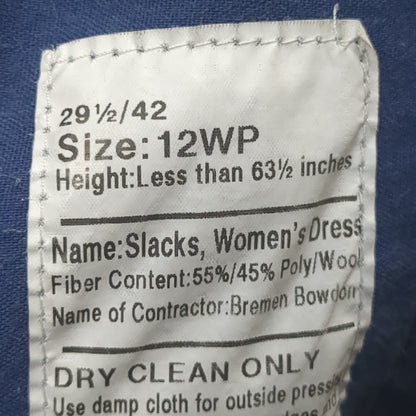 US Army ASU 16 MR 12WP 29 1/2 / 42 Officer Striped Pants Trouser Dress Blue Used  (BA08-JAN134)