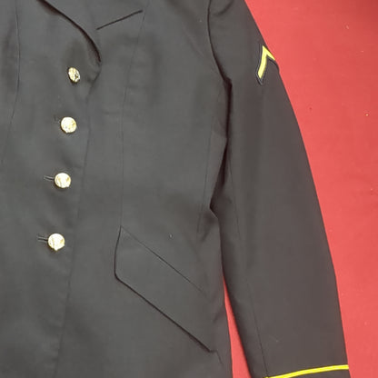 US Army ASU Men's 10 Medium REGULAR  Enlisted TOP/Bottoms Set Dress Blue Good Condition (BA08-JAN138)