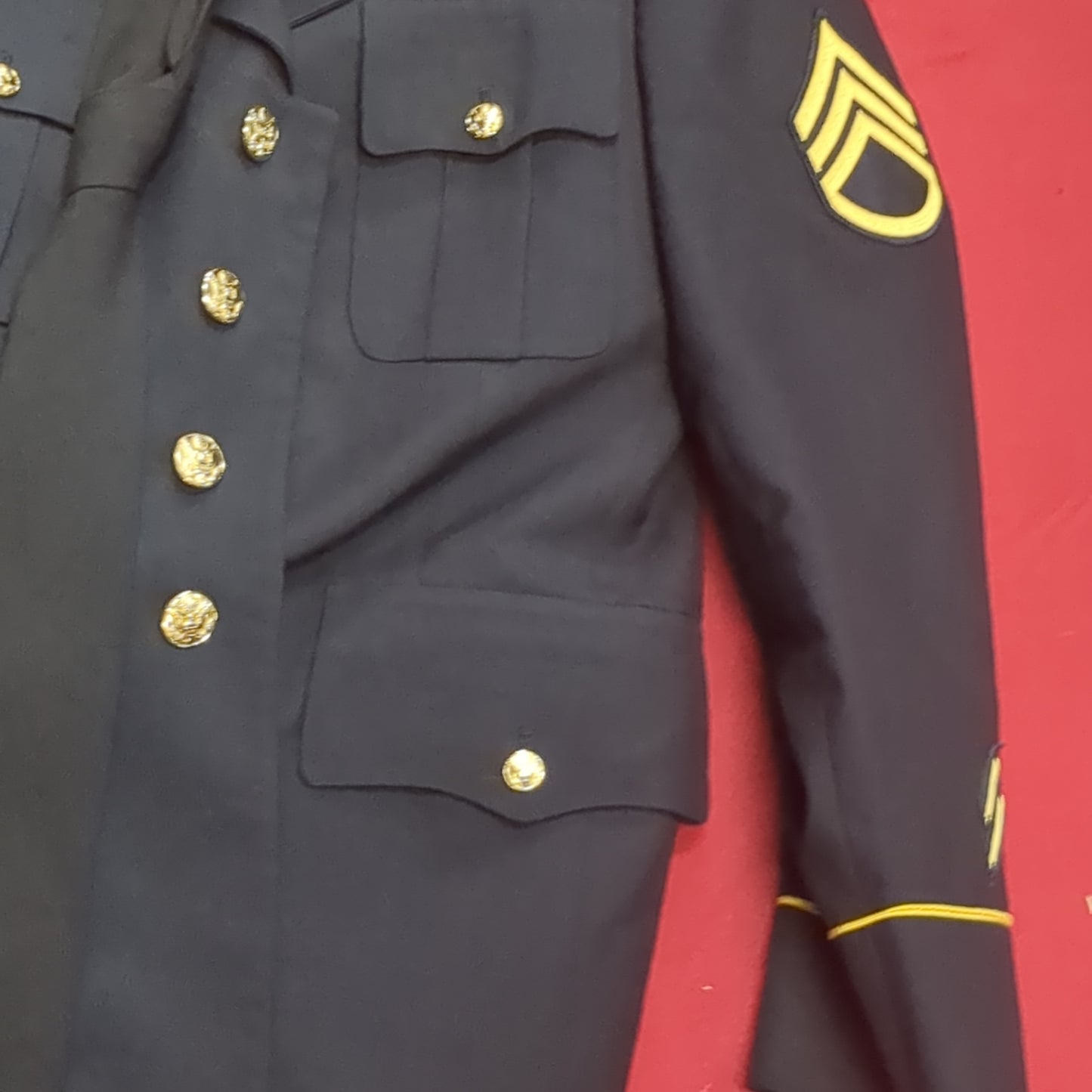 US Army ASU Men's 33S Top / 30S "C" Bottoms Enlisted Set Dress Blue Good Condition (asu-JAN145)
