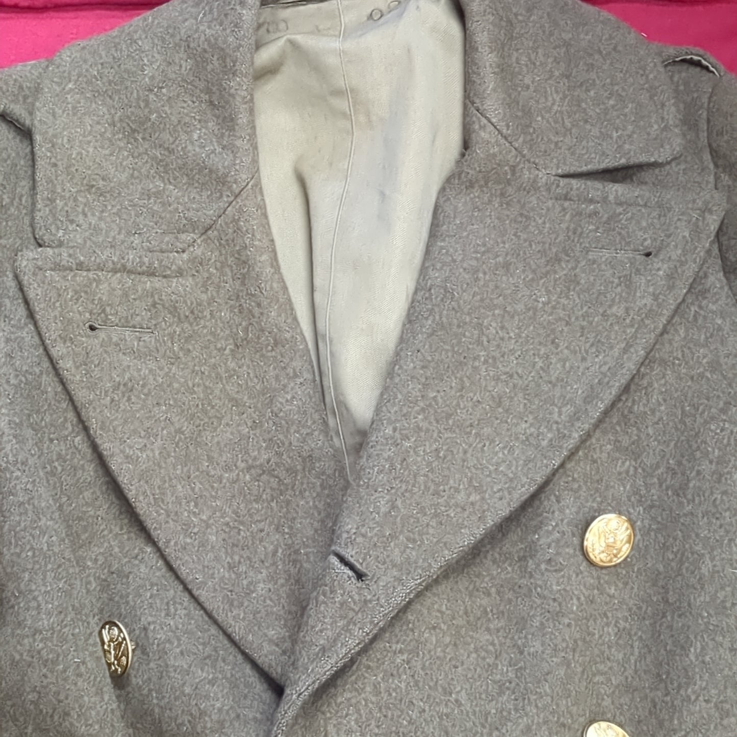 1942 38R Wool Overcoat Trench Coat (41cr-JAN162)