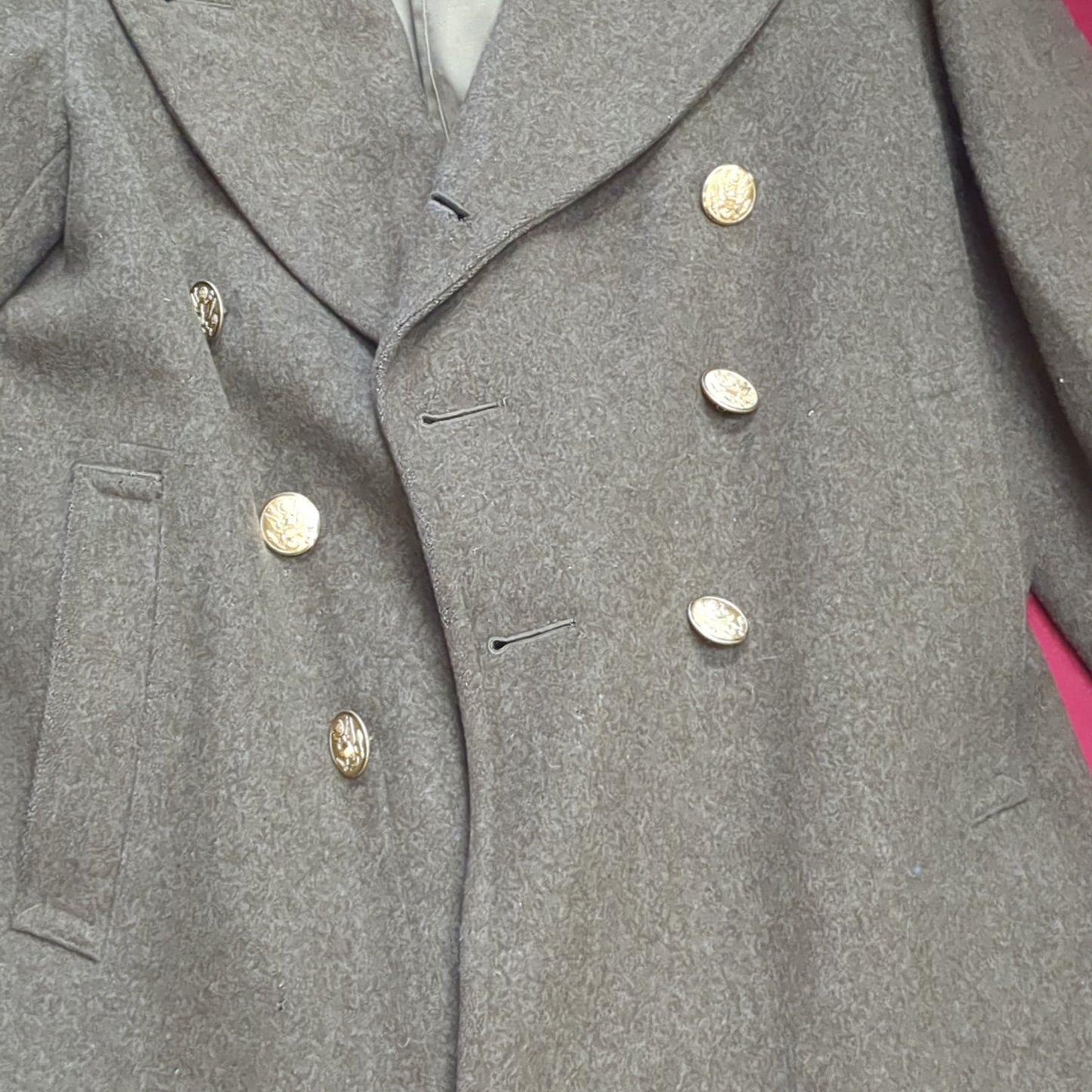 1942 38R Wool Overcoat Trench Coat (41cr-JAN162)