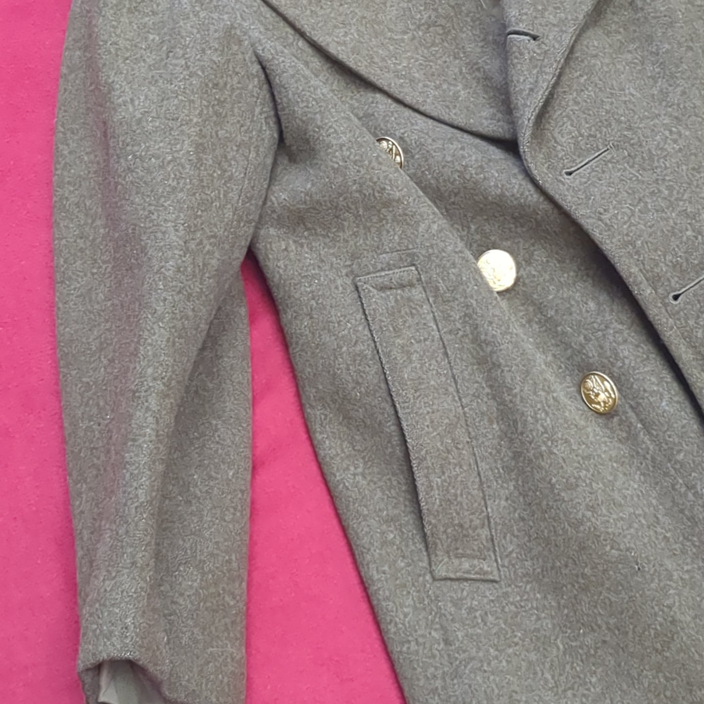 1942 38R Wool Overcoat Trench Coat (41cr-JAN162)