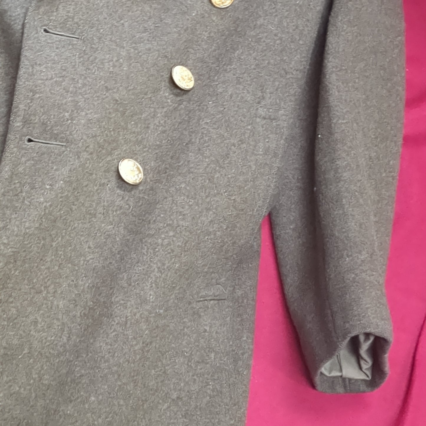 1942 38R Wool Overcoat Trench Coat (41cr-JAN162)