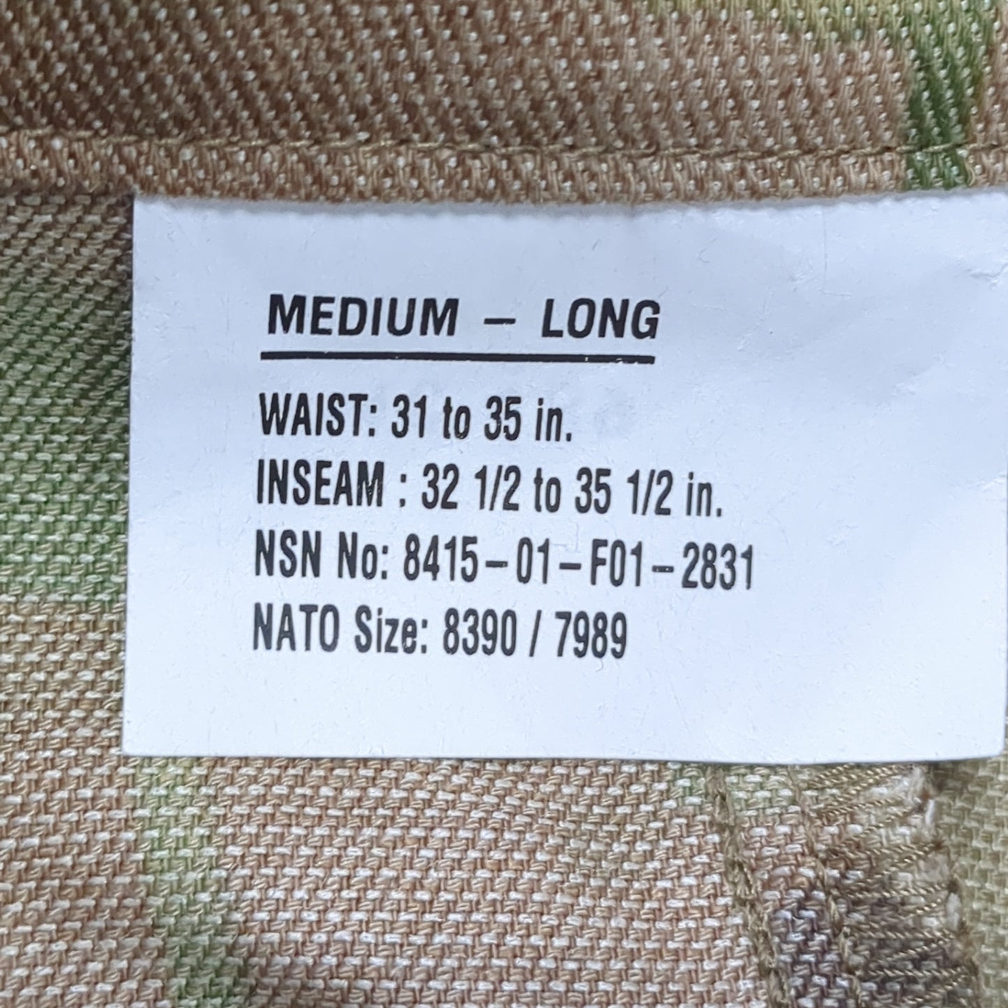 US Army Medium Long Combat OCP Multicam FRAC Pants w/ Knee Pads Excellent Condition (ocp11- ea07-MAR06)
