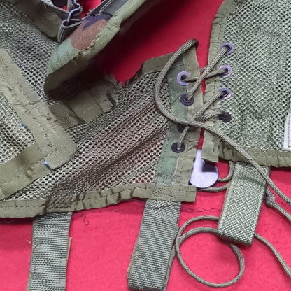 US Army Military Woodland Camouflage Enhanced Tactical Fighting Load Carrier  FLC W/ Pouches Good Condition (eb10-FEB11)