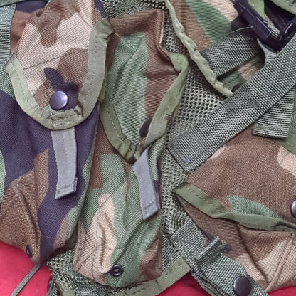 US Army Military Woodland Camouflage Enhanced Tactical Fighting Load Carrier  FLC W/ Pouches Good Condition (eb10-FEB11)