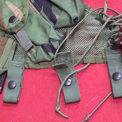 US Army Military Woodland Camouflage Enhanced Tactical Fighting Load Carrier  FLC W/ Pouches Good Condition (eb10-FEB11)