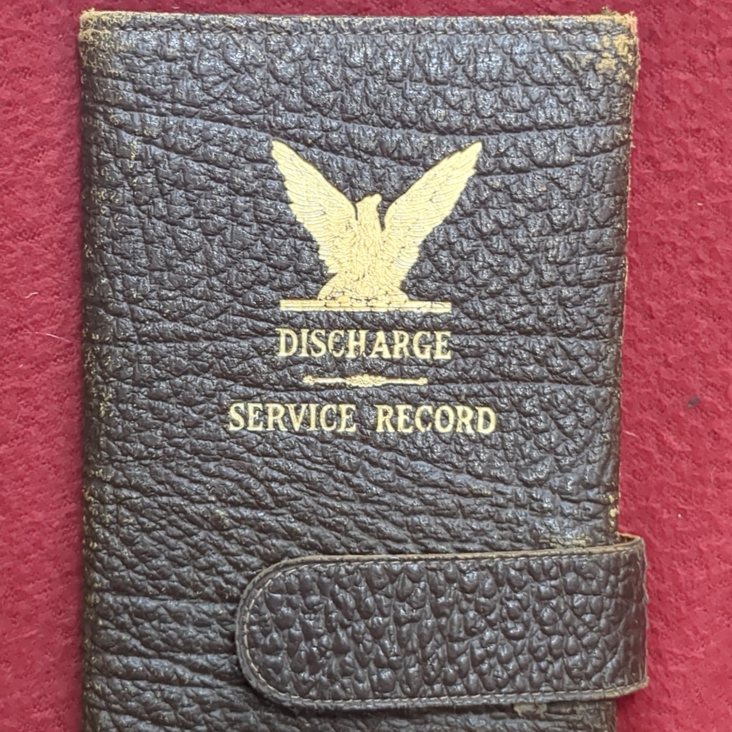 WW2 US Honorable Discharge Service Record Certificate Leather Folder Case  (manual-FEB136)